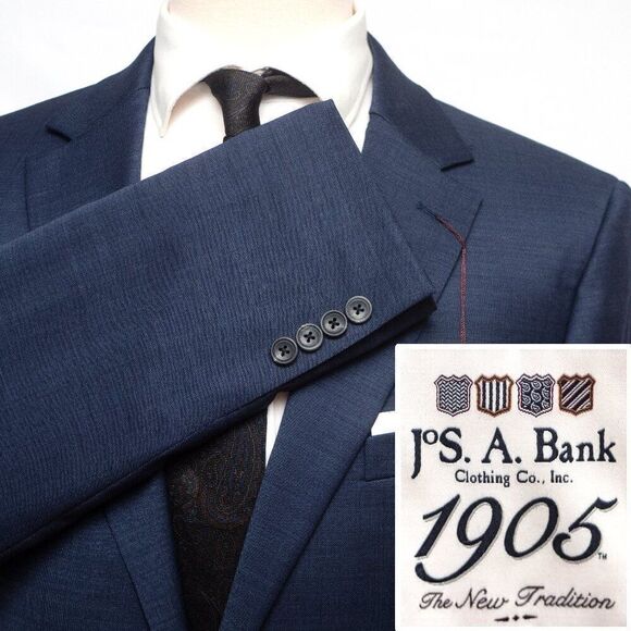 44L Jos A Bank Sportcoat Blazer Jacket Slim Fit Blue D060352 37KA - Picture 1 of 9